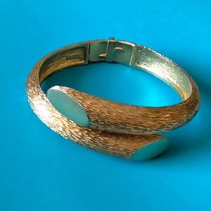 Trifari Bypass Clamp Gold Tone Bracelet